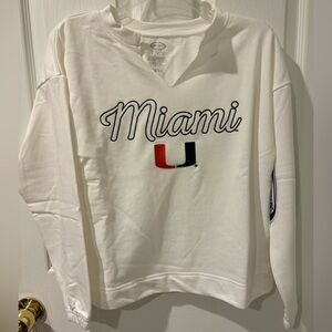 University of Miami Ladies sweatshirt.